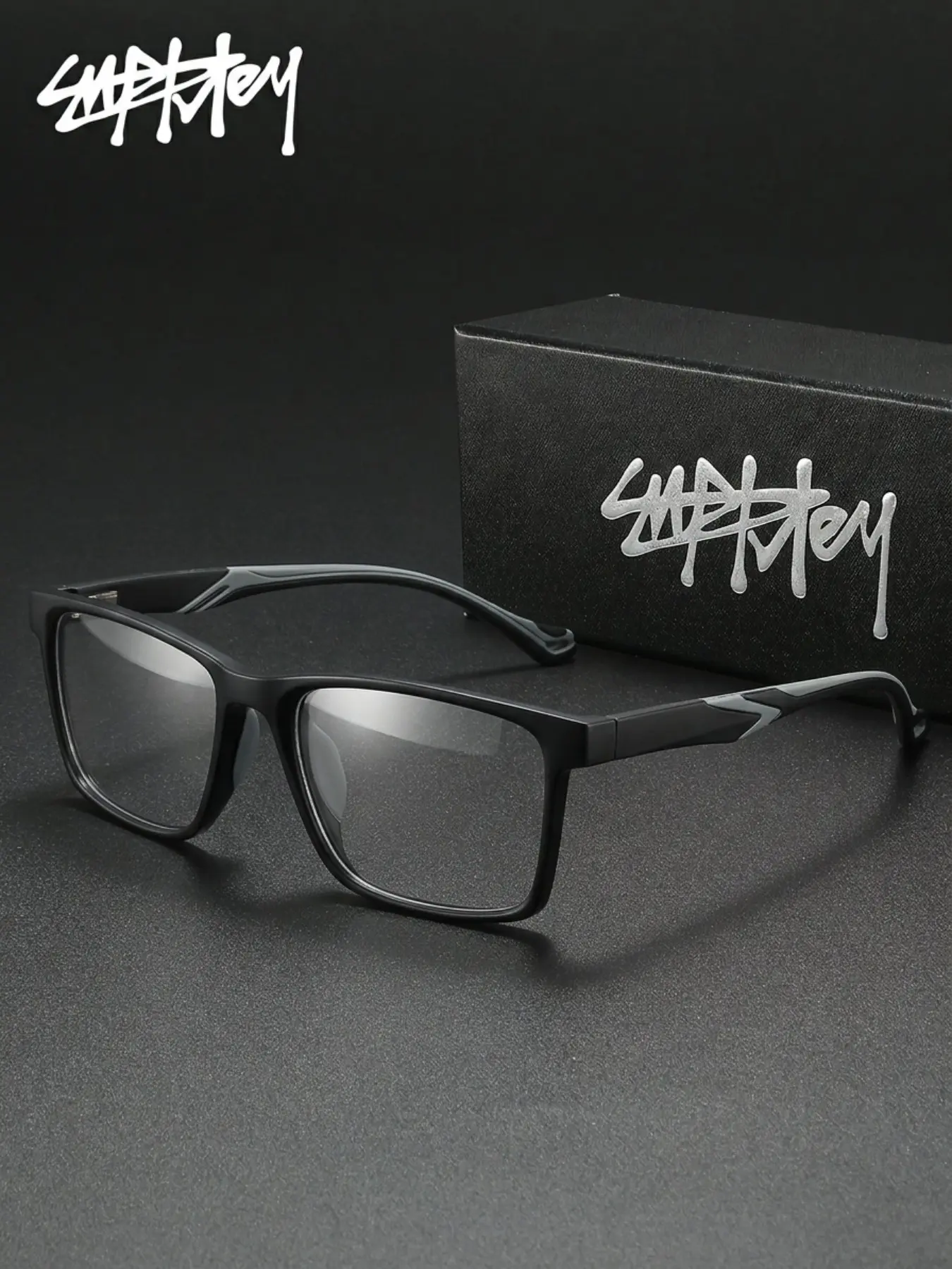 SUPKLEY Classic Glasses Women Square Frame Clear Lens Fashion Daily Wear with Box