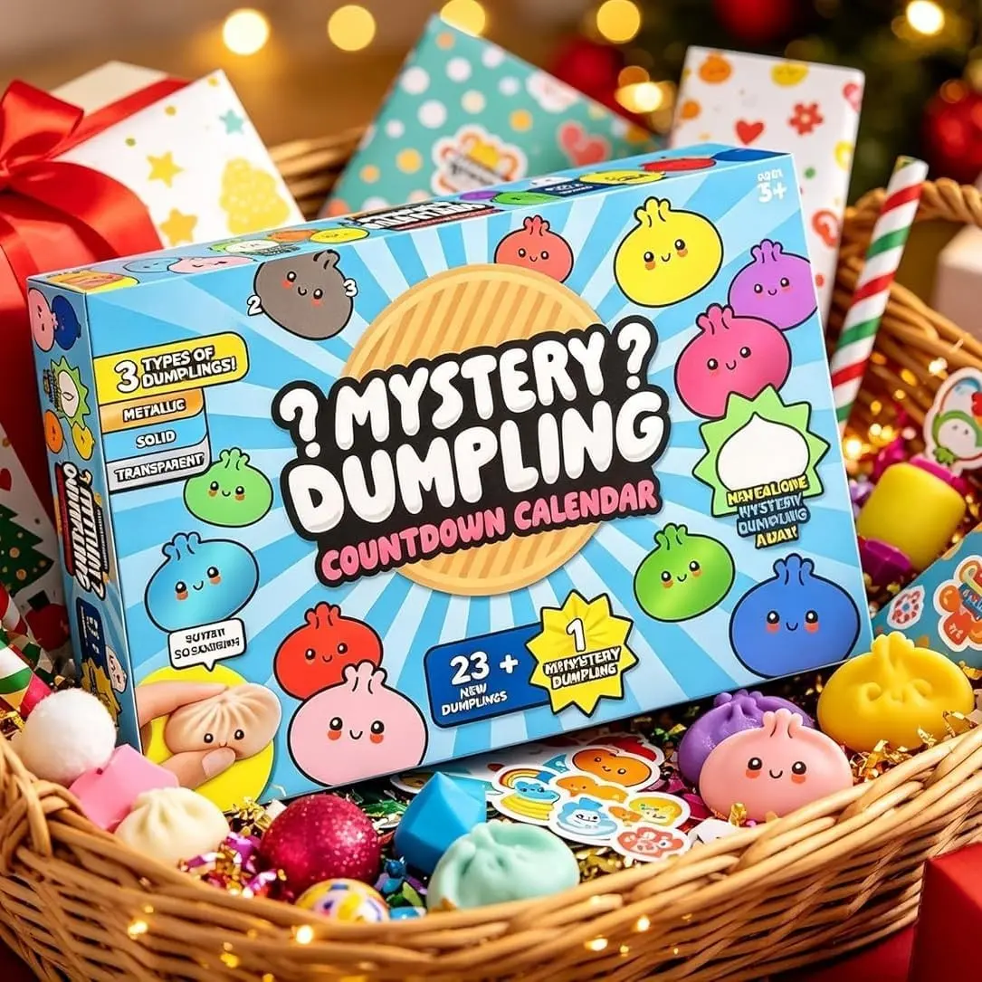 24pcs Adult Stress Relief Toys, Mystery Dumpling Bags, Calendar Blind Box, Crazy Fun Dumpling Squishy, Squishy Fun, Perfect Holiday Gift, Relaxing Entertainment