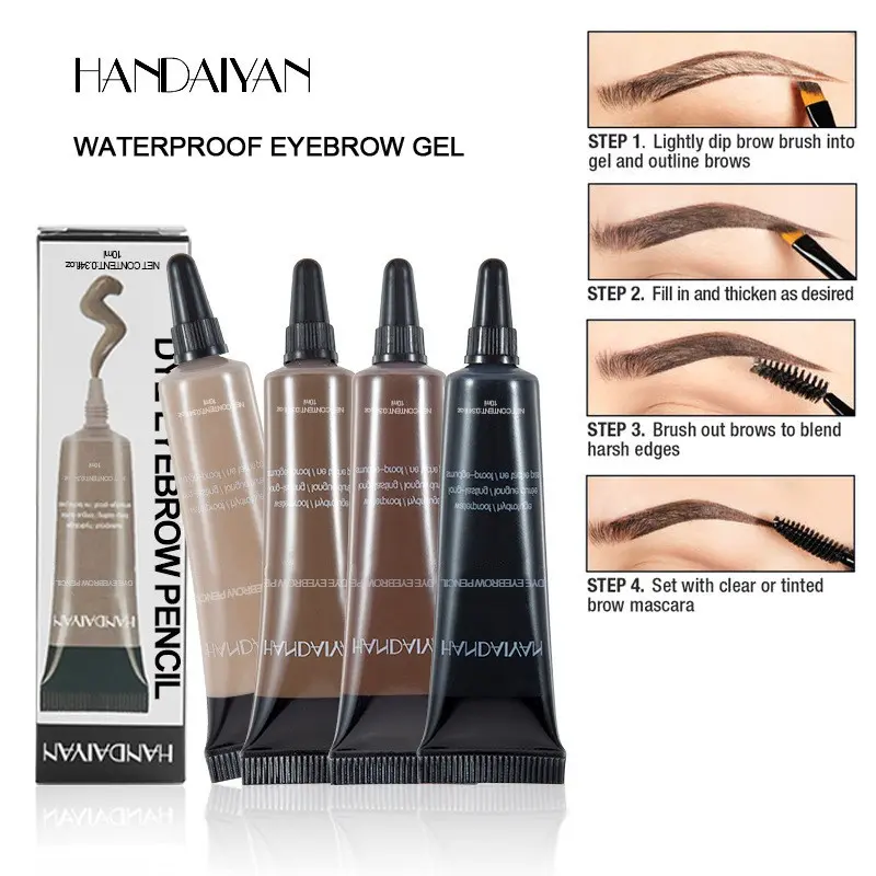 1Pc HANDDAIYAN Viral Ins Stereoscopic Brow Cream Persistent Sweat Buildable Rich Color Wild Fluffy Brow Makeup Hack For Street Light European Styling Teen Girls Beauty Enthusiasts