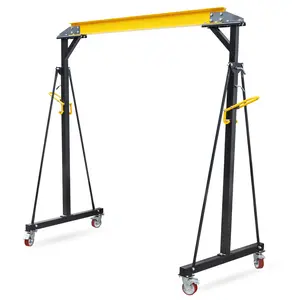 GARVEE Adjustable Gantry Crane with Portable Design, Available in 1-Ton (2200Lbs) and 2-Ton (4400Lbs) Capacities, Height Adjustable from 97" to 141", Ideal for Factories, Construction, Warehouses, and Auto Repair