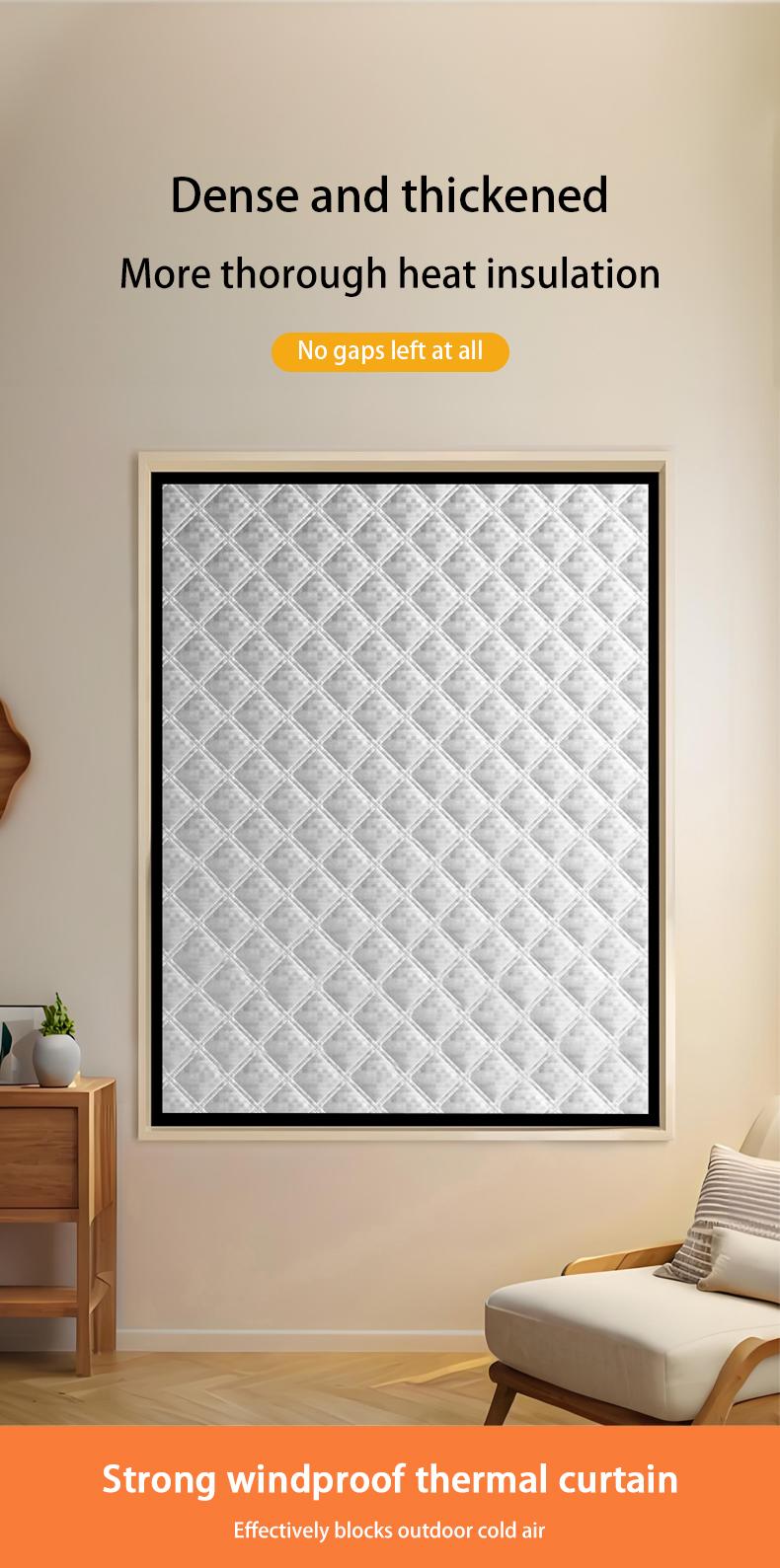 Hook & Loop Thermal Curtain – Extra-Thick Insulated & Soundproof, Multi-Functional Energy-Saving Sliding Barn Door & Window Cover, Easy to Install, Warm in Winter & Cool in Summer