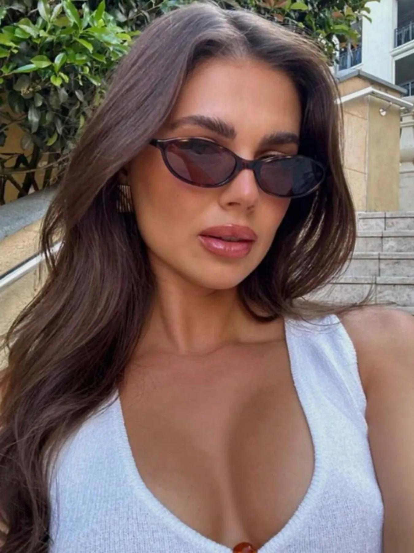Vintage Cat Eye Frame Sunglasses, Trendy Casual Tinted Lens Sunglasses for Women, Fashion Accessories for Everyday Use and Outdoor Activities, Modern Trendy Sunglasses