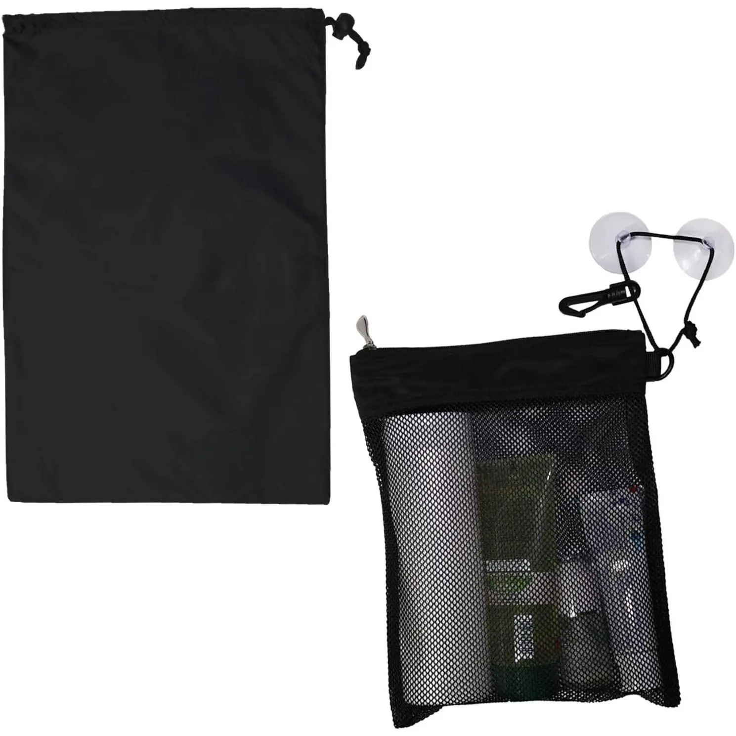 Multifunctional Toiletry Shower Bag for Gym, Travel, Business and Foldable Portable  Bathroom Mesh  with Wet & Dry Storage Suction Hook Tote for Men Women