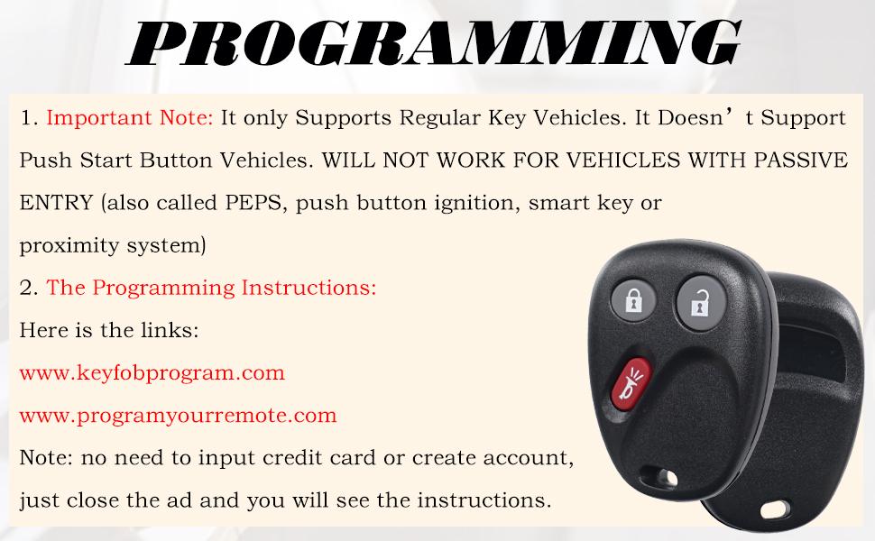 Keyless Entry Remote Control Key Fob Replacement Fits for Chevy Silverado 1500 2500 HD 2003-2006 Avalanche Equinox SSR Suburban Tahoe GMC Sierra Yukon XL Hummer H2 Cadillac Escalade LHJ011