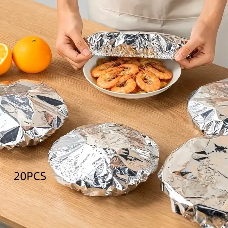 20-Pack Food-Grade Reusable Insulated Aluminum Foil Insulation Covers, Lunch Bag Insulator, Kitchen Food Warmer, Cooking, Food Storage, Keeps Food Warm and Fresh #GLOBAL PICKS