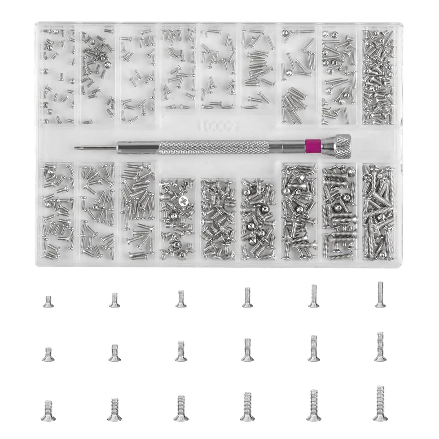 500 count  Screw Repair Kit M1.2 M1.4 M2 Self Tapping  Screws | Eyeglasses Watches Electronics Laptop Repair Precision Mini  Set