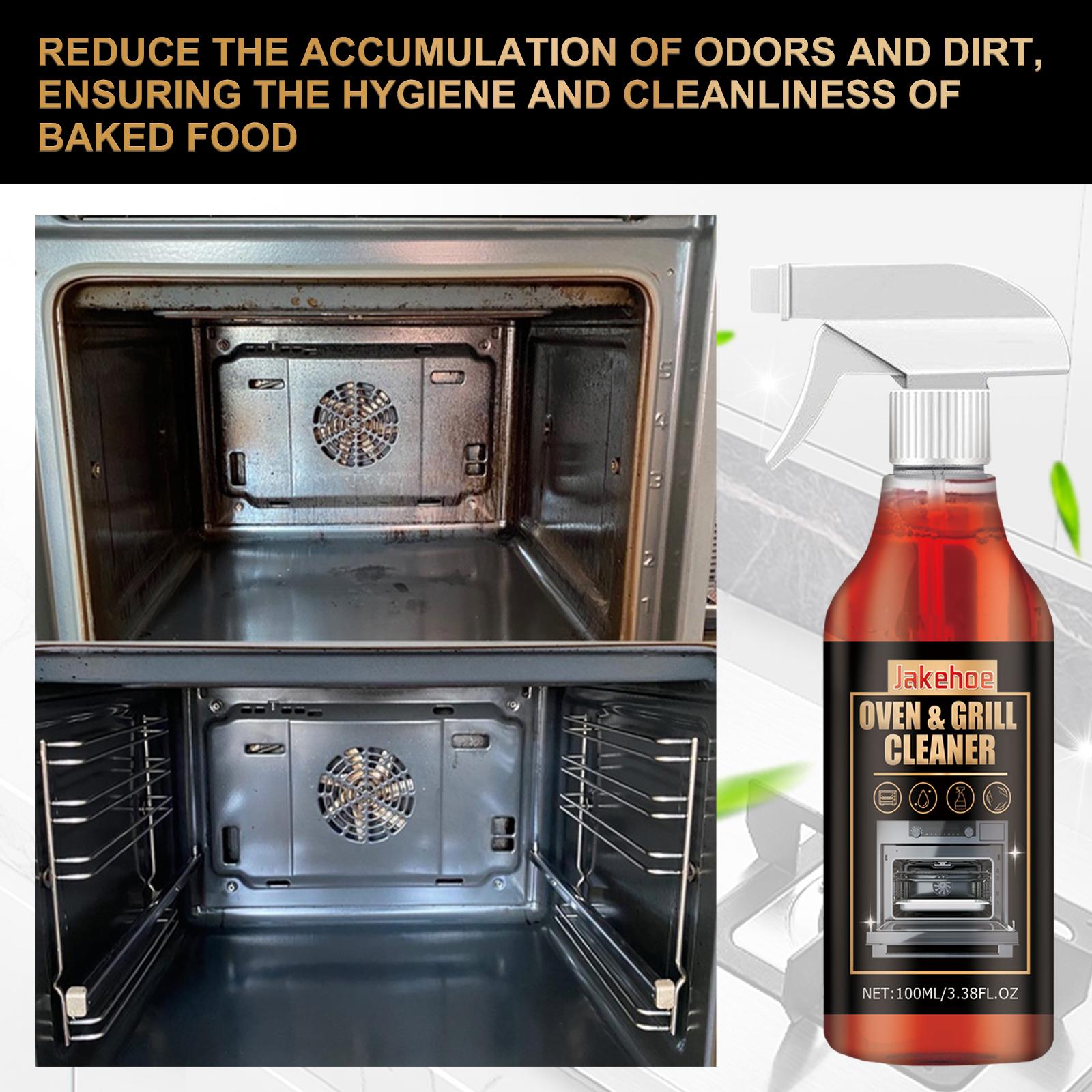 Stove and oven foam cleaner, specialized for oven racks, removes stains, deodorizes, and removes grease