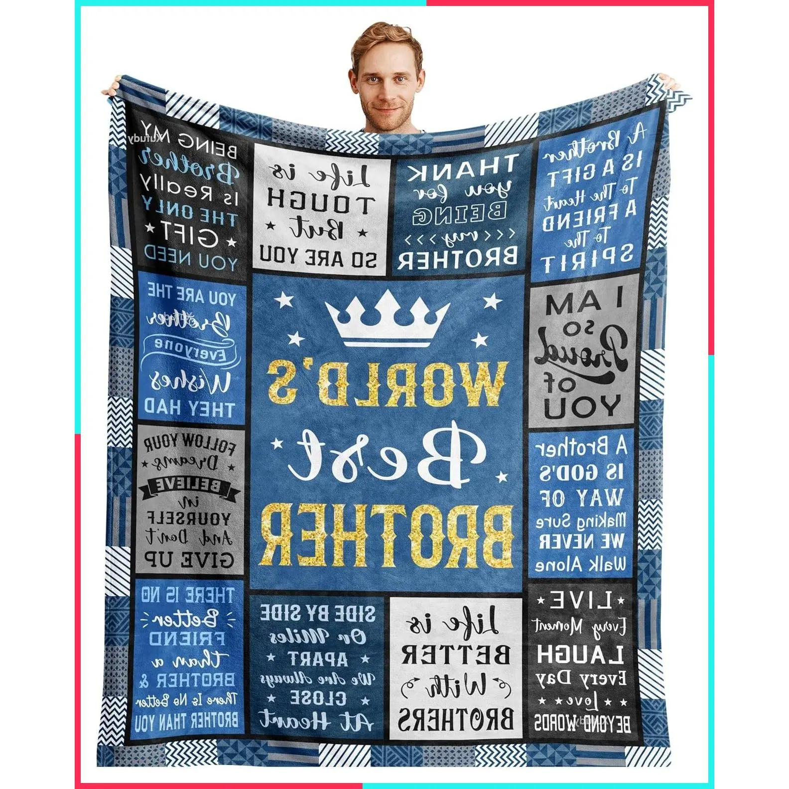 Brother Birthday Gift Blanket from Sister 60"x50" - Best Gifts for Brother