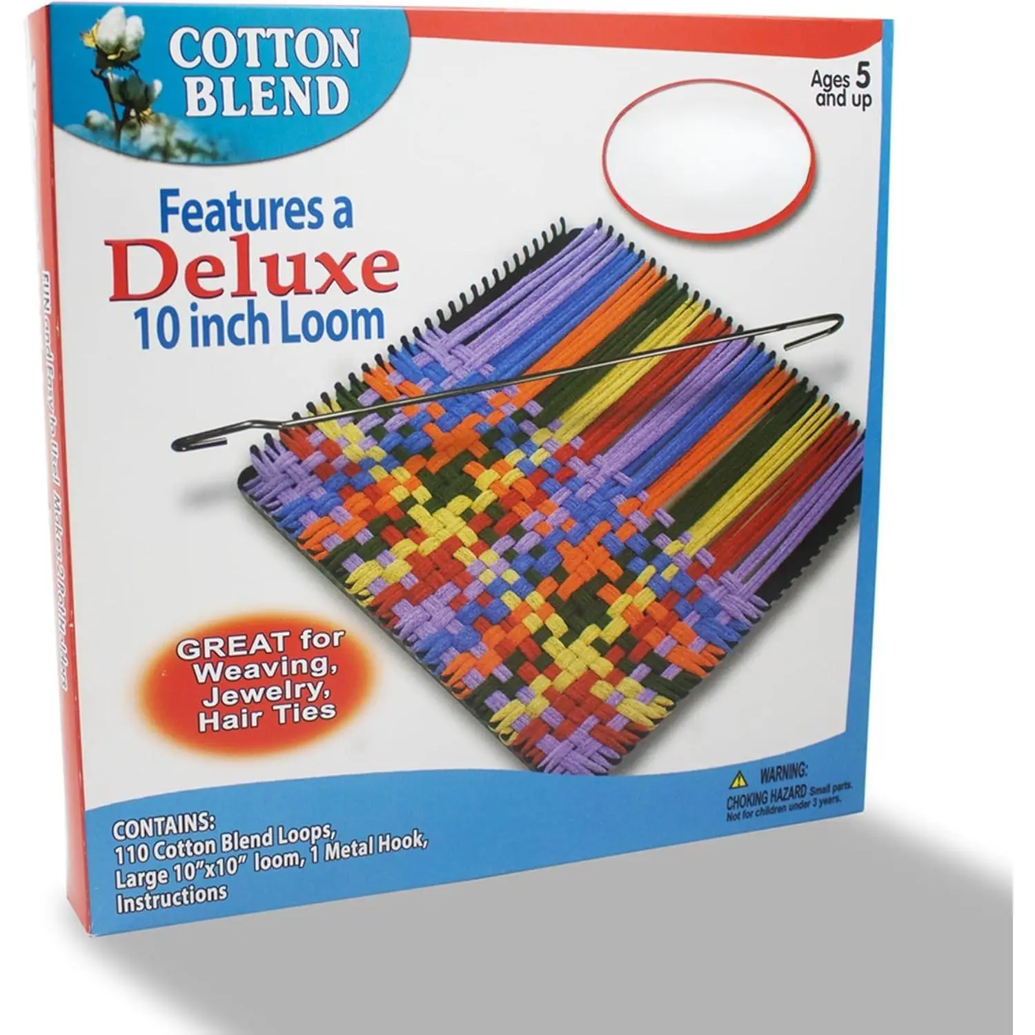 Potholder Weaving Loom Kit | 10" X 10" Plastic Loom |   Weaving Loops | Makes 2 Large Potholders