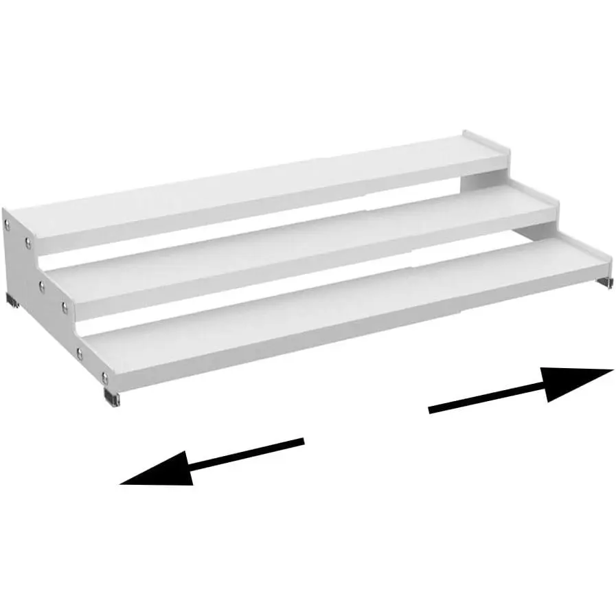 Expandable Carbon Steel  Rack Organizer for Pantry, Adjustable 3-Tier Ladder Shelf,Holds Up to 24 Cans,Kitchen Countertop Organizer, Rustproof Storage Rack for Spices, Cans, Sauces & Dry Goods