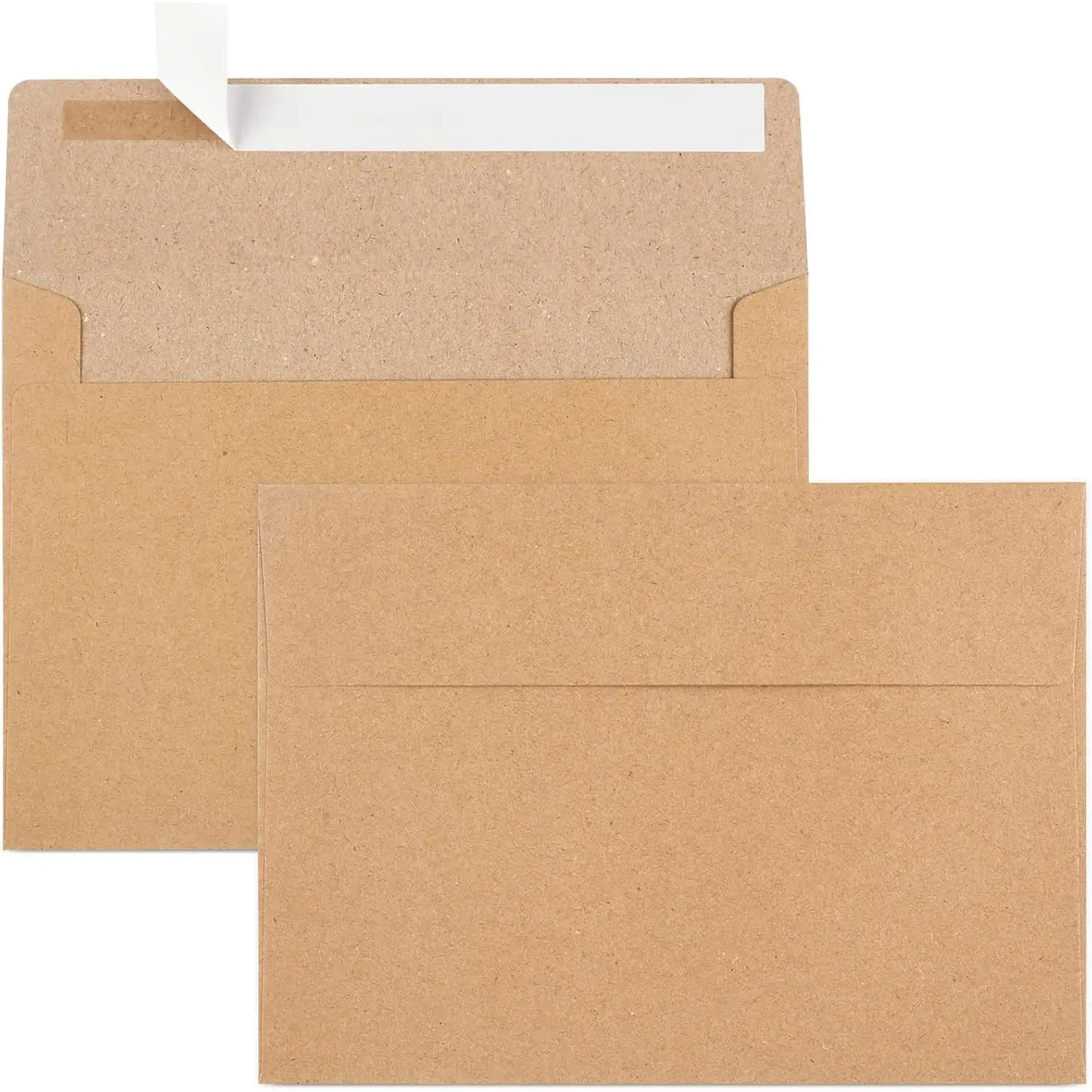 50-Pack Brown A7 Size Envelopes, 5x7 In Invitation Envelopes for Wedding, Birthday Party (Office Stationery for Personalized Cards)