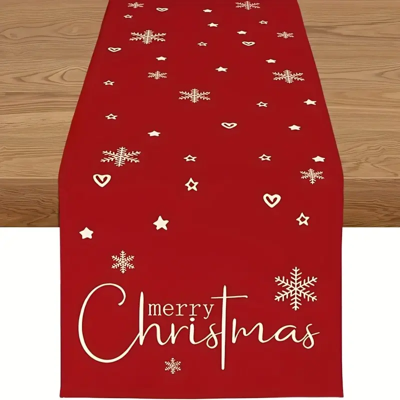 Christmas Tablecloth, with Snowflakes and Star Patterns, Modern Winter Design, Indoor/outdoor Decor, Holiday Party, Kitchen, Festival Gathering