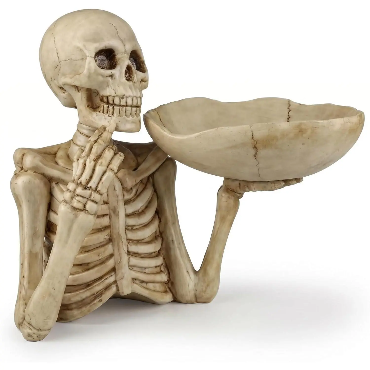Skeleton Tray - Gothic Fruit Platter, Punk Style Candy Dish & Key Holder Halloween Candy Dish Decor Bowl - Christmas Skull Bowl Candy Box,Christmas Resin Skeleton Hands Candy Dishes, Snack Tray Tabletop Storage Box for Decor Table Centerpieces Fruit Plate