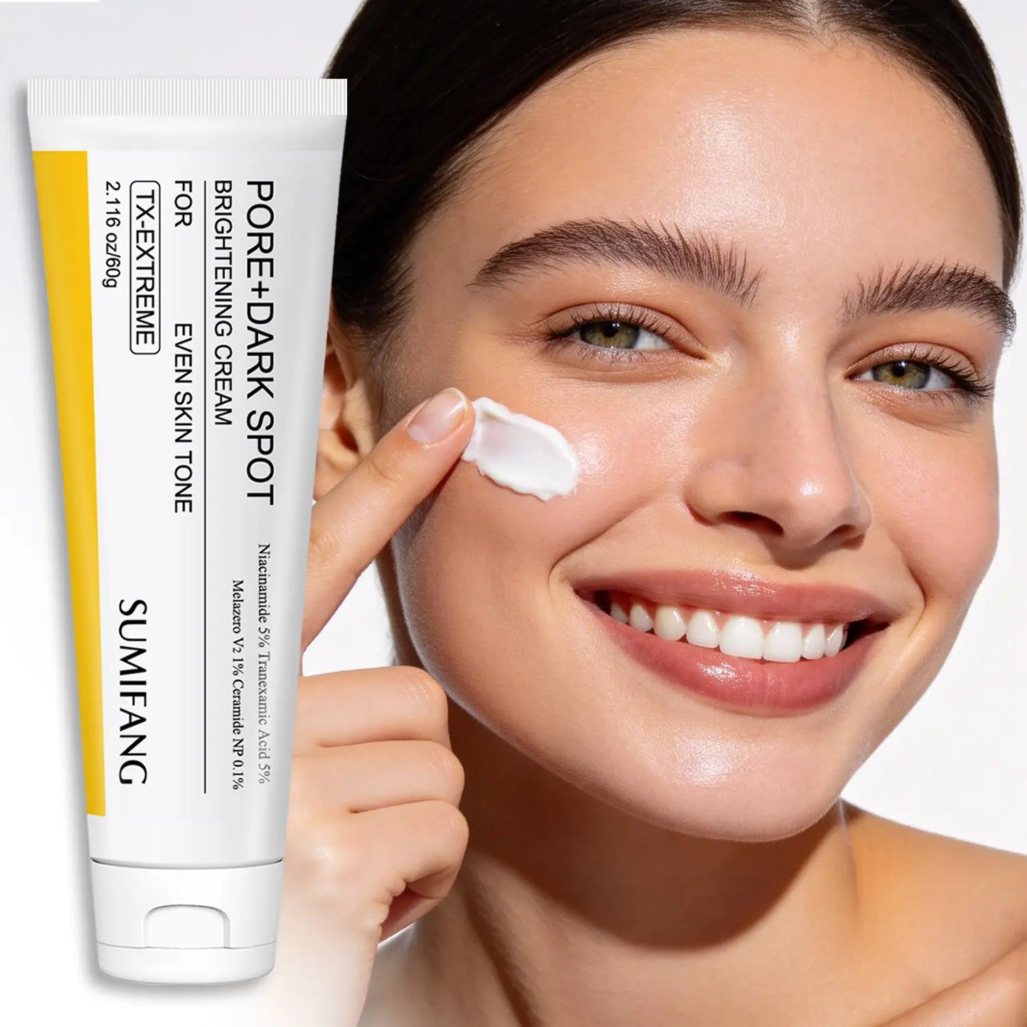 SUMFANG TX-Extreme Brightening Daily Moisturizer and Spot-Fading Cream 60g – Tranexamic Acid + Salicylic Acid + Vitamin C – Targets dark spots & minimizes pores – Addresses uneven skin tone and dullness