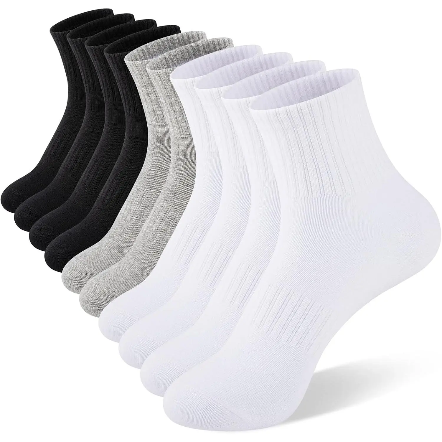 Women's Thin Cotton Ankle Socks, Athletic Quarter Mini Crew Socks for Gym, 5 PairsGift