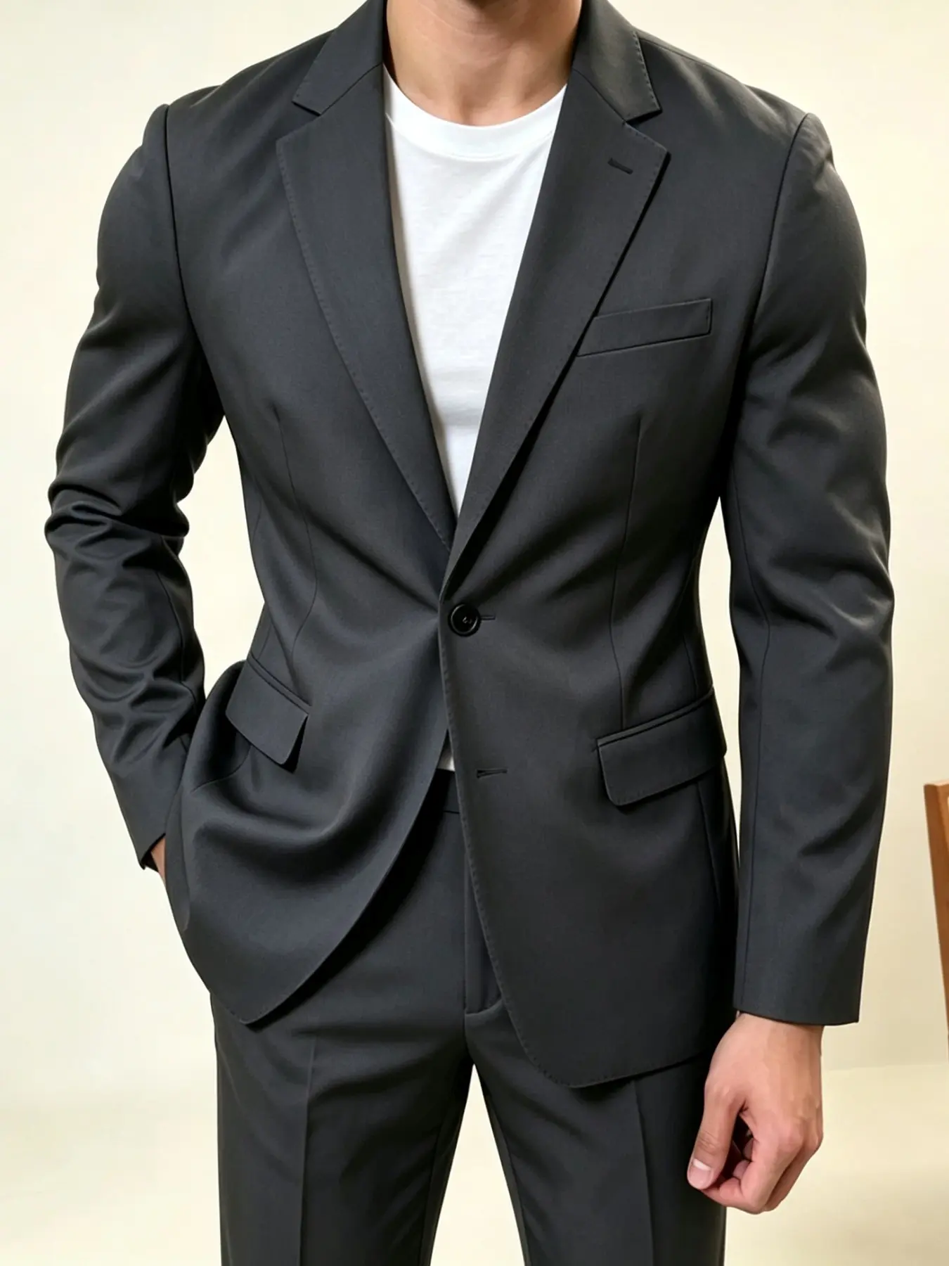 Light Business Casual Blazer Jacket for Men, Versatile Iron-Free Suit, Elegant Slim-Fitting Outerwear for All Seasons