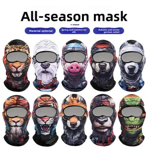 Makino Flying Fox Windproof Sunscreen Lycra Ice Silk Hood Mask, Tiger Digital Printing, for Electric Vehicle Riding & Outdoor Sports (Men & Women) unisex