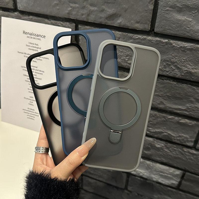 Invisible Stand Magnetic Protective Case for iPhone 17 Air 12 13 14 15 16 17 Pro Max Plus, Strong Magnetic Adsorption & Wireless Charging Compatible