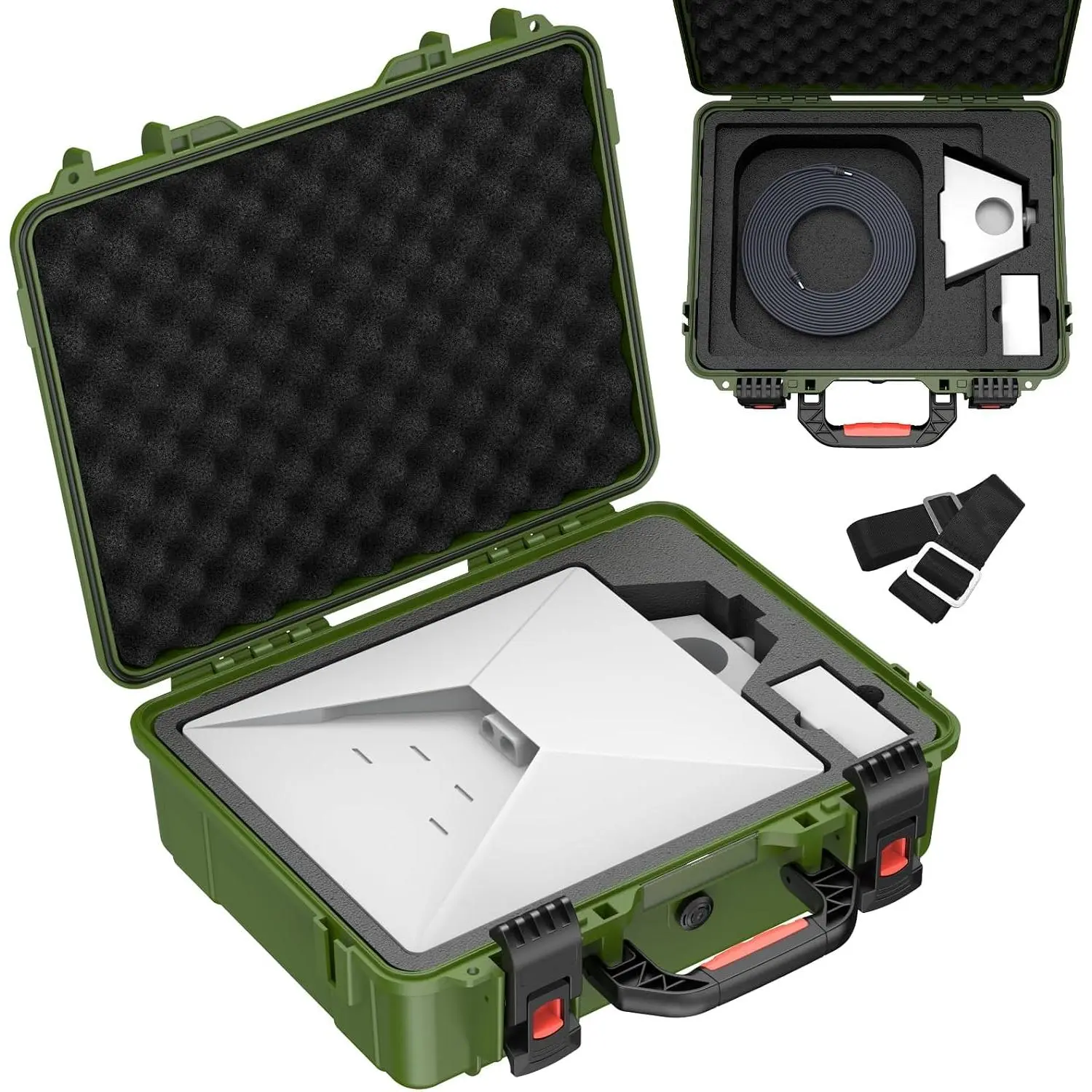 Starlink Mini Case,  Green Starlink Mini Hard Case with Portable Strap, Precision Cut  for Starlink Accessories, Starlink Bag for Travel Outdoor Camping Hiking