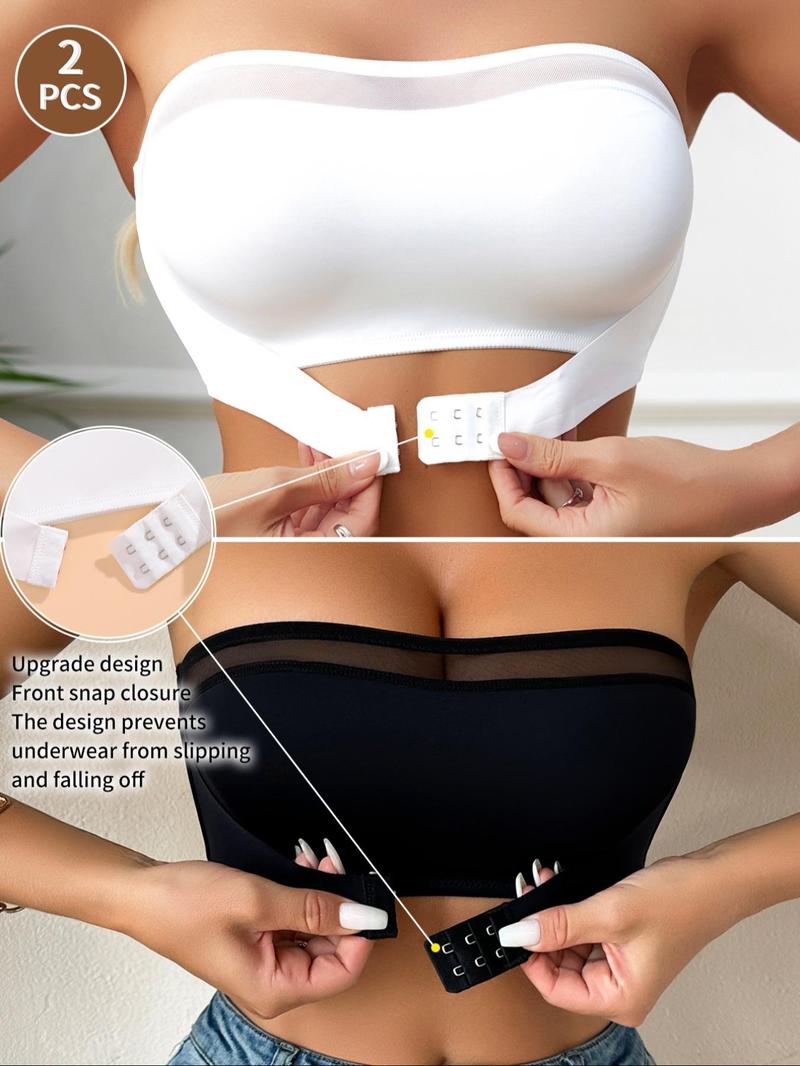 Women's Solid Color Wireless Bra, Casual Comfortable Breathable Strapless Bra for Daily Wear, Women's Underwear for All Seasons, Soft Breathable Bra