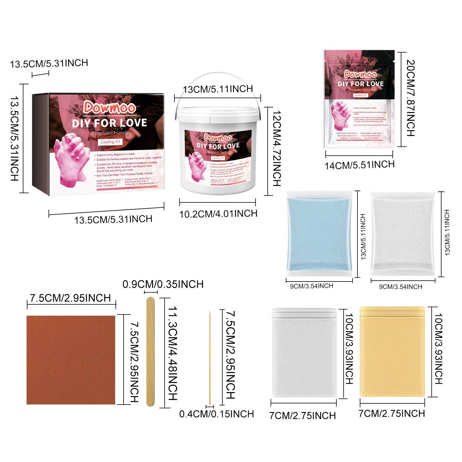 DOWMOO Diy For Love Keepsake Hands Casting Kit, Clone Powder Model Powder 3d Three-Dimensional Hand And Foot Film Technology Souvenir