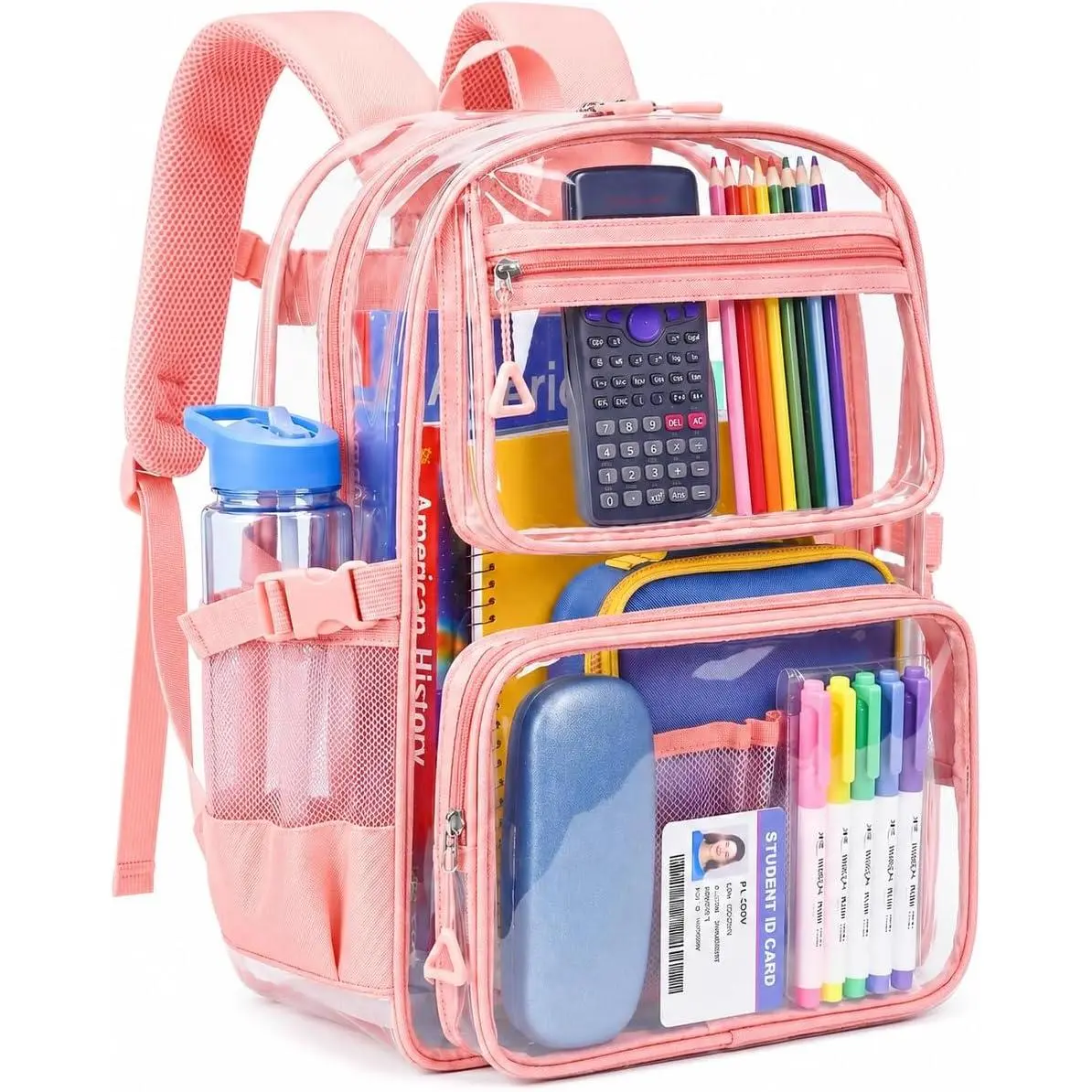 Clear Backpack for School, Heavy Duty PVC Large Transparent Bookbag