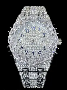 Men's Quartz Watch, Hip Hop Street Style, Full Diamond Design, Sparkling, Fashionable Accessory, Perfect for Daily Wear