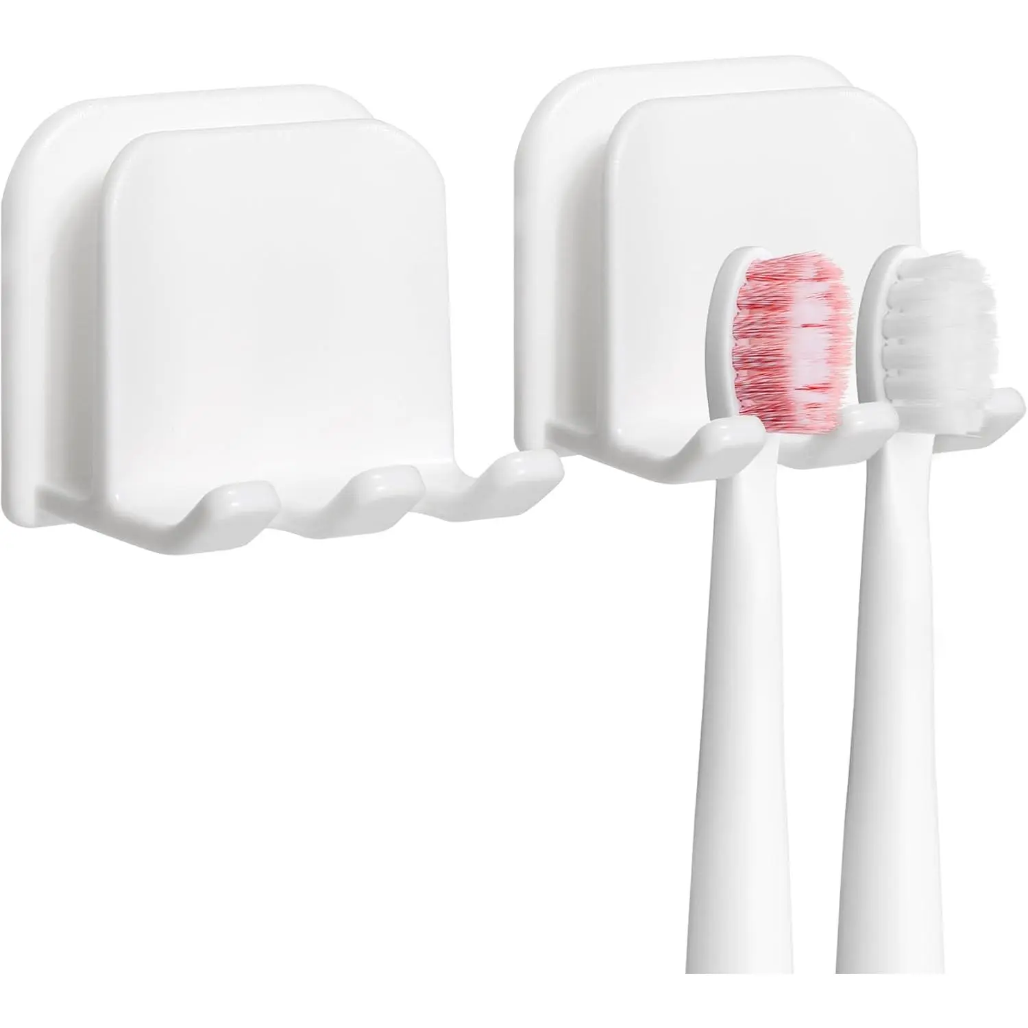2- Set of White self-Adhesive Wall-Mounted   Holders,  Holder for Bathrooms,Suitable for Bathroom Showers.