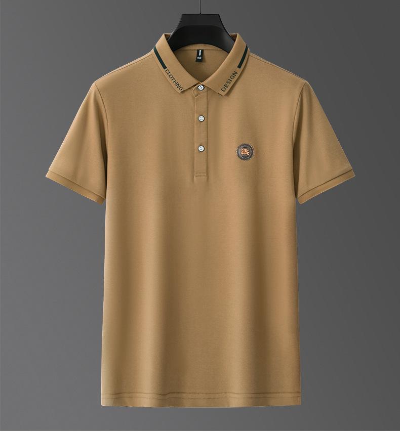 New Spring/Summer Lightweight Embroidered Straight Fit Short Sleeve Men's Polo Shirt for Business Casual Daily Wear, In Stock