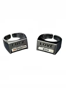 2pcs Unique Jewelry Rings, Unisex Trendy Design, Creative Mood Changing Couple Ring, Index Finger Ring for Men and Women