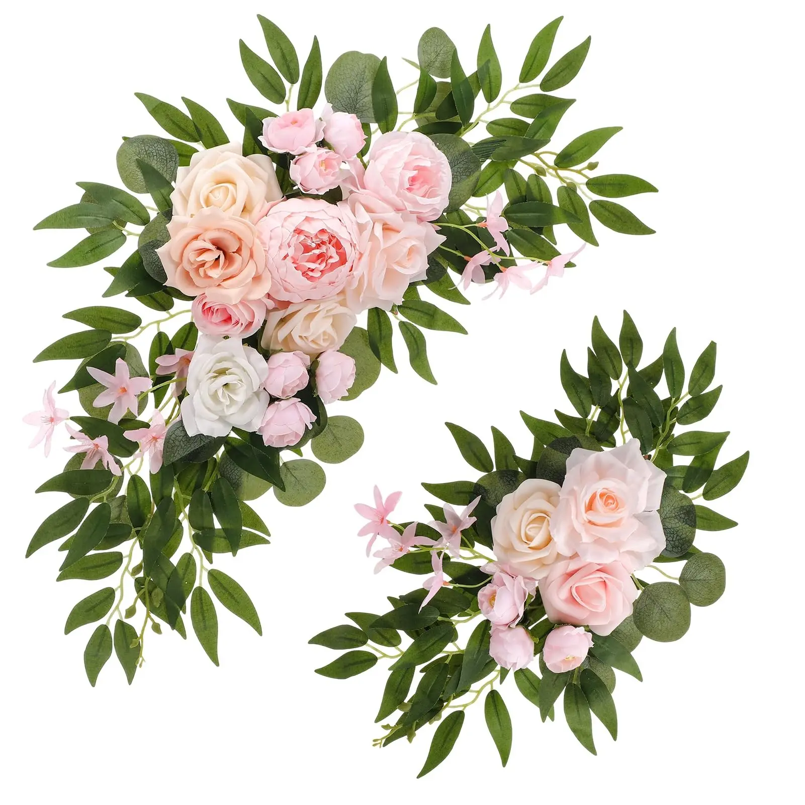 2 Piece Wedding Arch Decor, Reusable Artificial Hanging Flower Garland, Floral Wreath, Wedding Welcome Sign Background, Bride Ceremony Decoration, Party Decoration, Artificial Flower Decorations