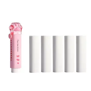 3D Eraser, 1 Count Cute Cartoon Eraser with 5 Counts Replacement, Mini Magic Correction and Desktop Eraser, Learning Supplies