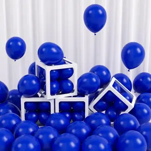 120 count 5 inch Royal Blue Balloons, Small Royal Blue Latex Party Balloons Helium Quality for Birthday Graduation  Shower Baseball Nautical Wedding Party Decorations (with Blue Ribbon)