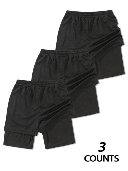 Men's Basketball Shorts with Pockets, Fashionable 2-In-1 Drawstring Waist Sporty Shorts, Activewear Shorts, Stylish Flag Design, Summer Casual Wear, Graphic Shorts, Streetwear Sports Shorts