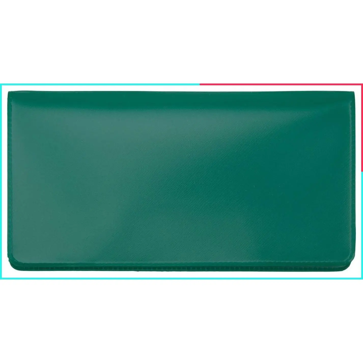 Forest Green Vinyl Top Tear Personal Checkbook Cover