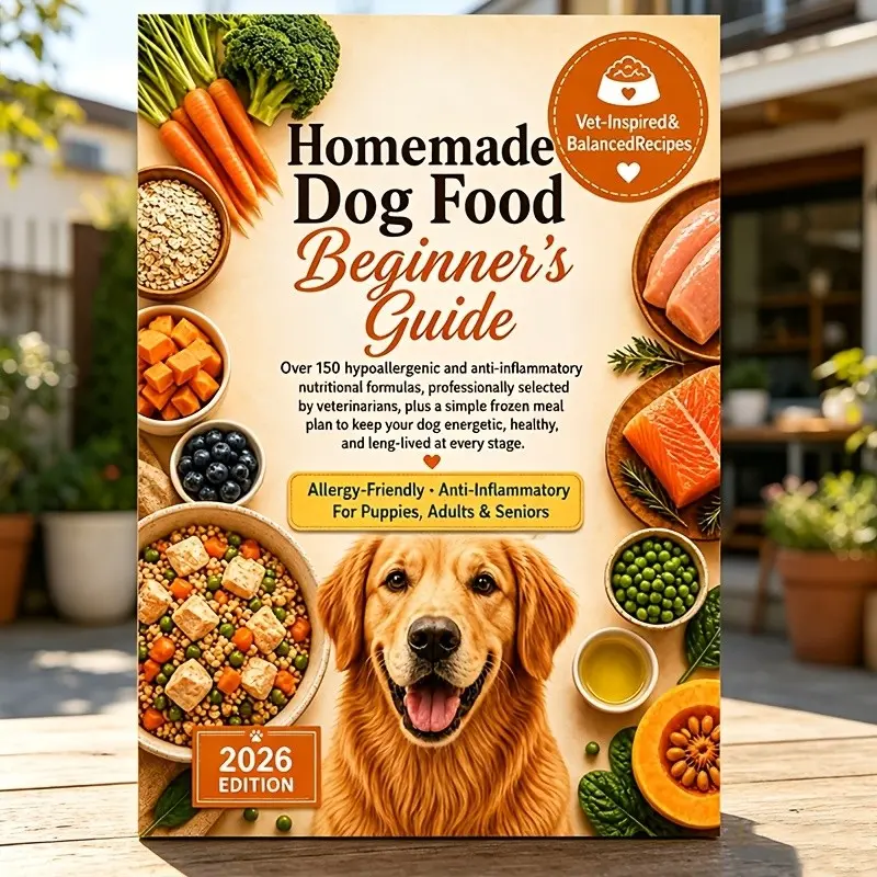 Homemade Dog Food Beginner's Guide, 150 Hypoallergenic Formulas, Veterinarian-Selected, Frozen Meal Plan for Healthy Dogs