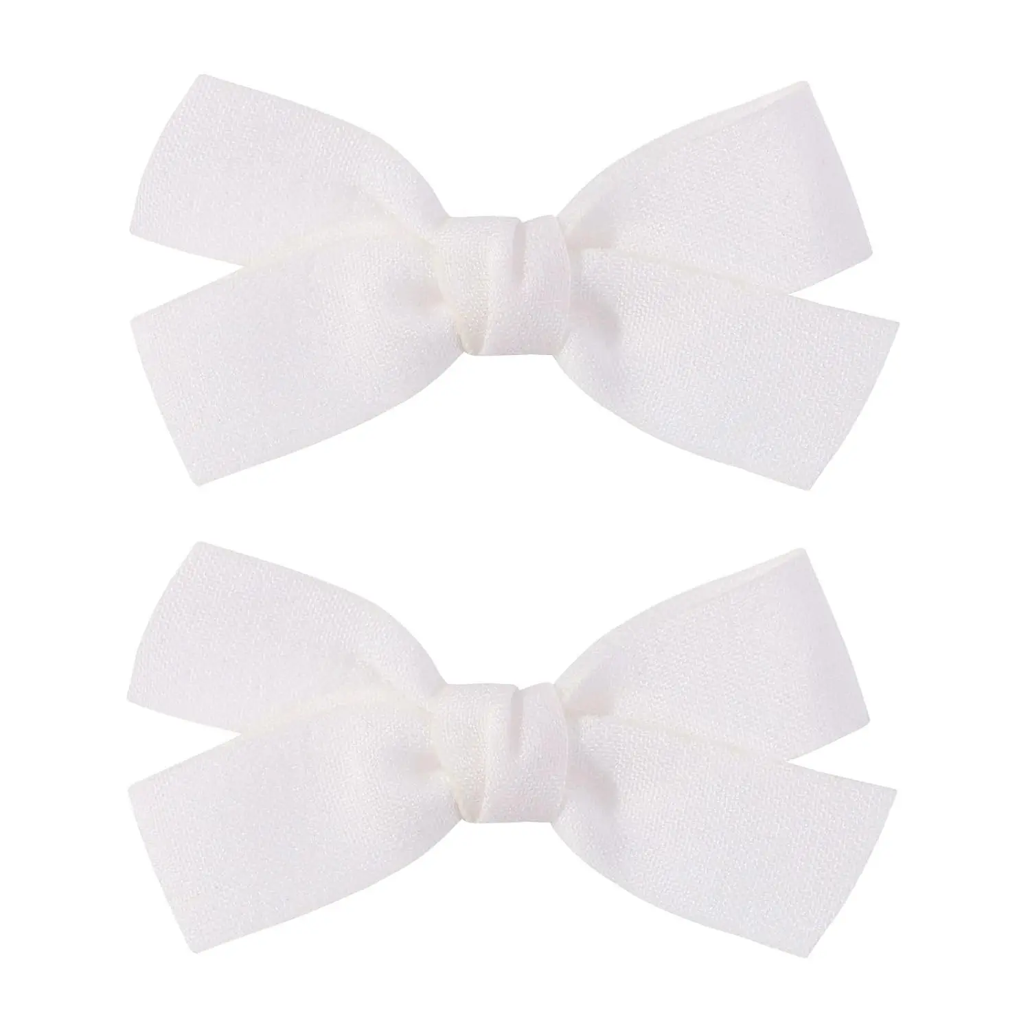 2pcs White Hair Bow Clips for Baby Girls Toddlers Kids - Boutique Fully Lined Barrettes(Gift)