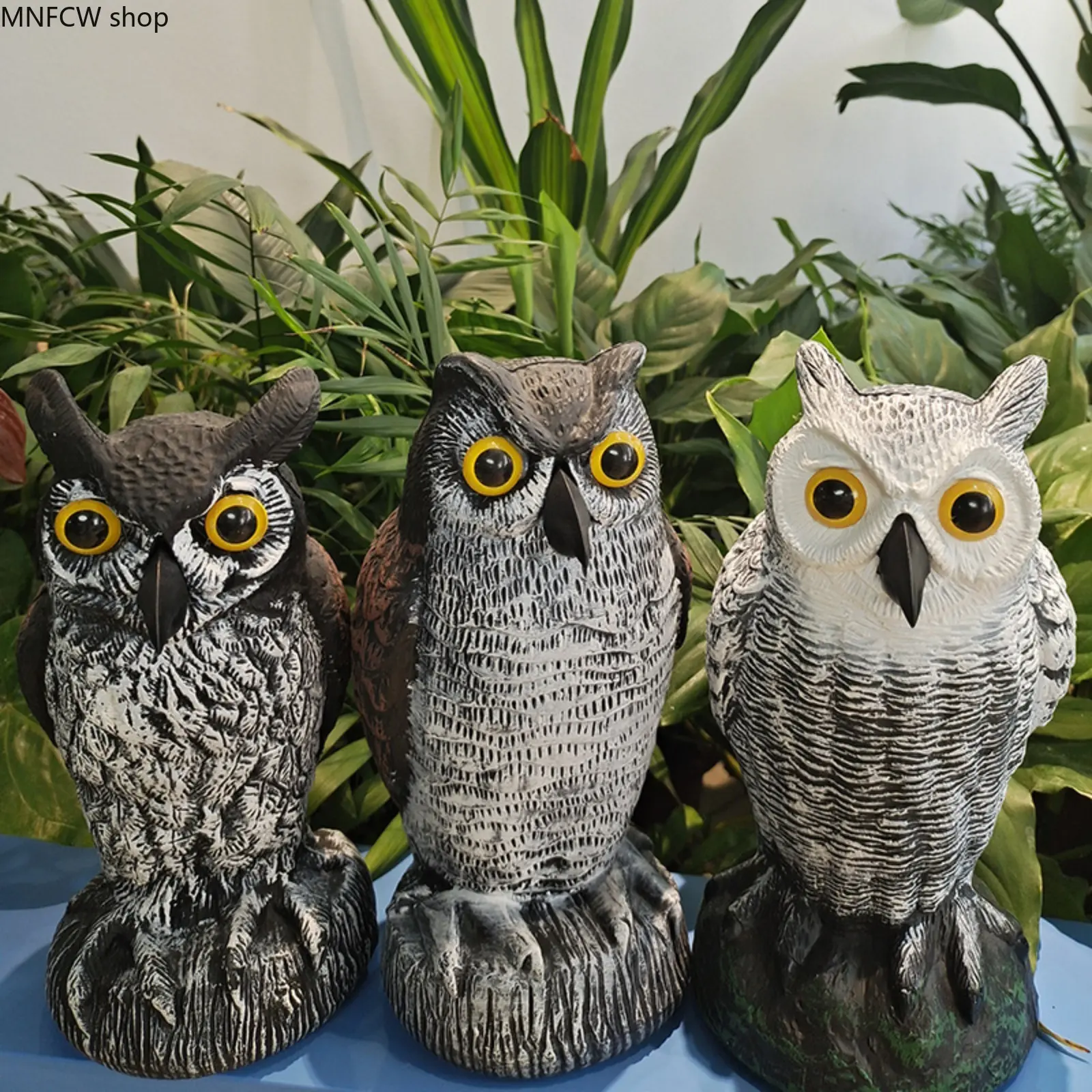 Owl Bird Repellent Decoy - Realistic Plastic Scarecrow for Garden Pest & Mouse Control, Outdoor Halloween Decoration, No