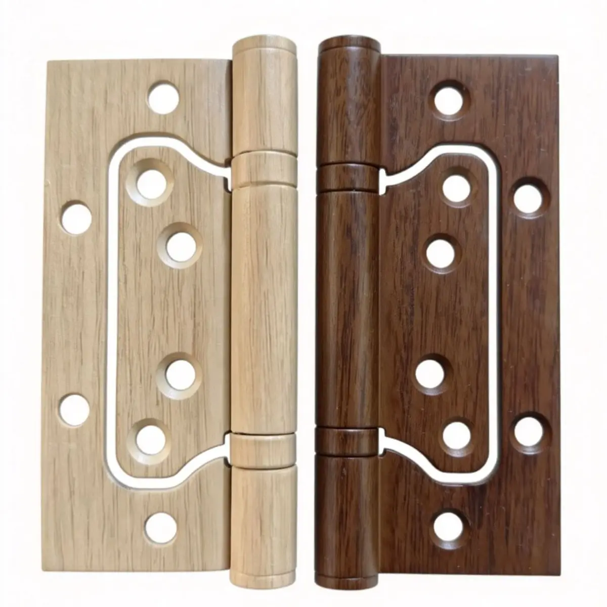 GJANSH Wood-grain Finish Non-mortise Door Hinge (4 X 3 Inches) Silent Ball-bearing Butterfly Hinge for Interior Wooden Doors—no Mortising Required
