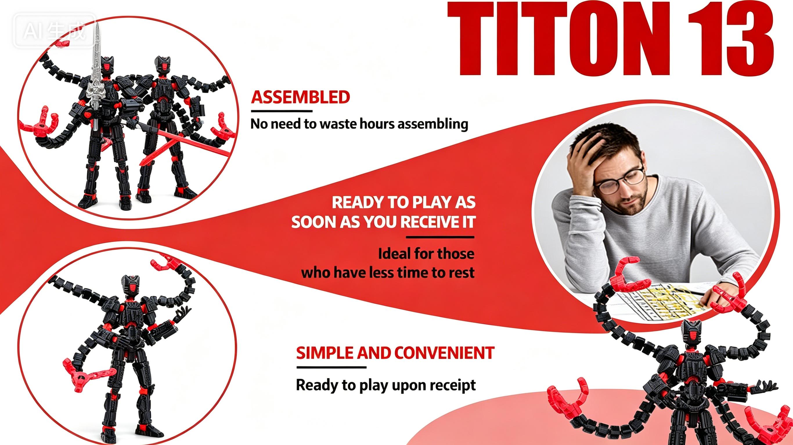 T13 Already Assembled Action Figure Accessories, Printed Multi-Jointed Movable Nova 13 Robot d13 Accessories Best Birthday Festival Gift Desktop Decorations for Game Lovers