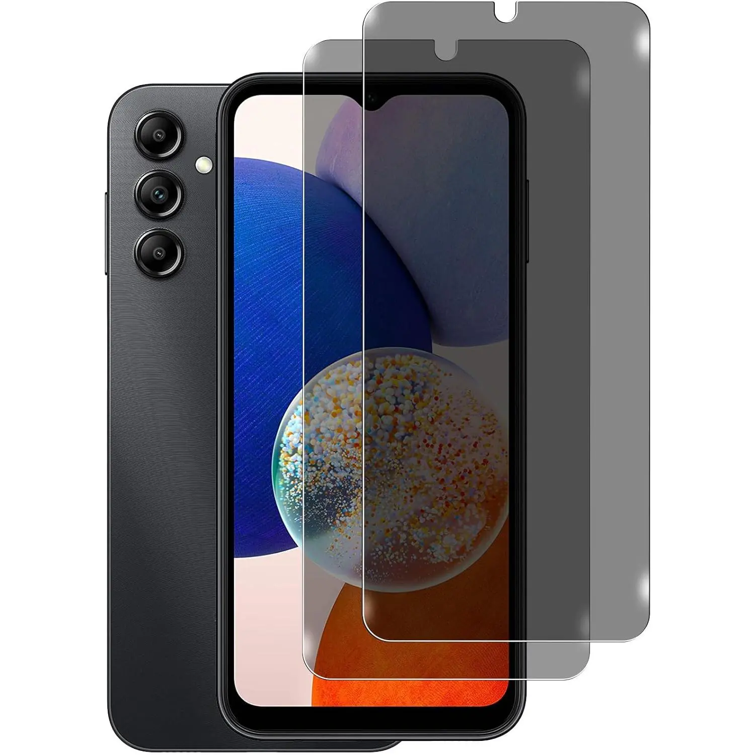 [2 Pack] Tempered Glass Privacy Screen Protector for Samsung Galaxy A14 5G Smartphone, 9H Hardness, Anti-Scratch, Anti-Spy, Handheld Cellphone Devices Accessory