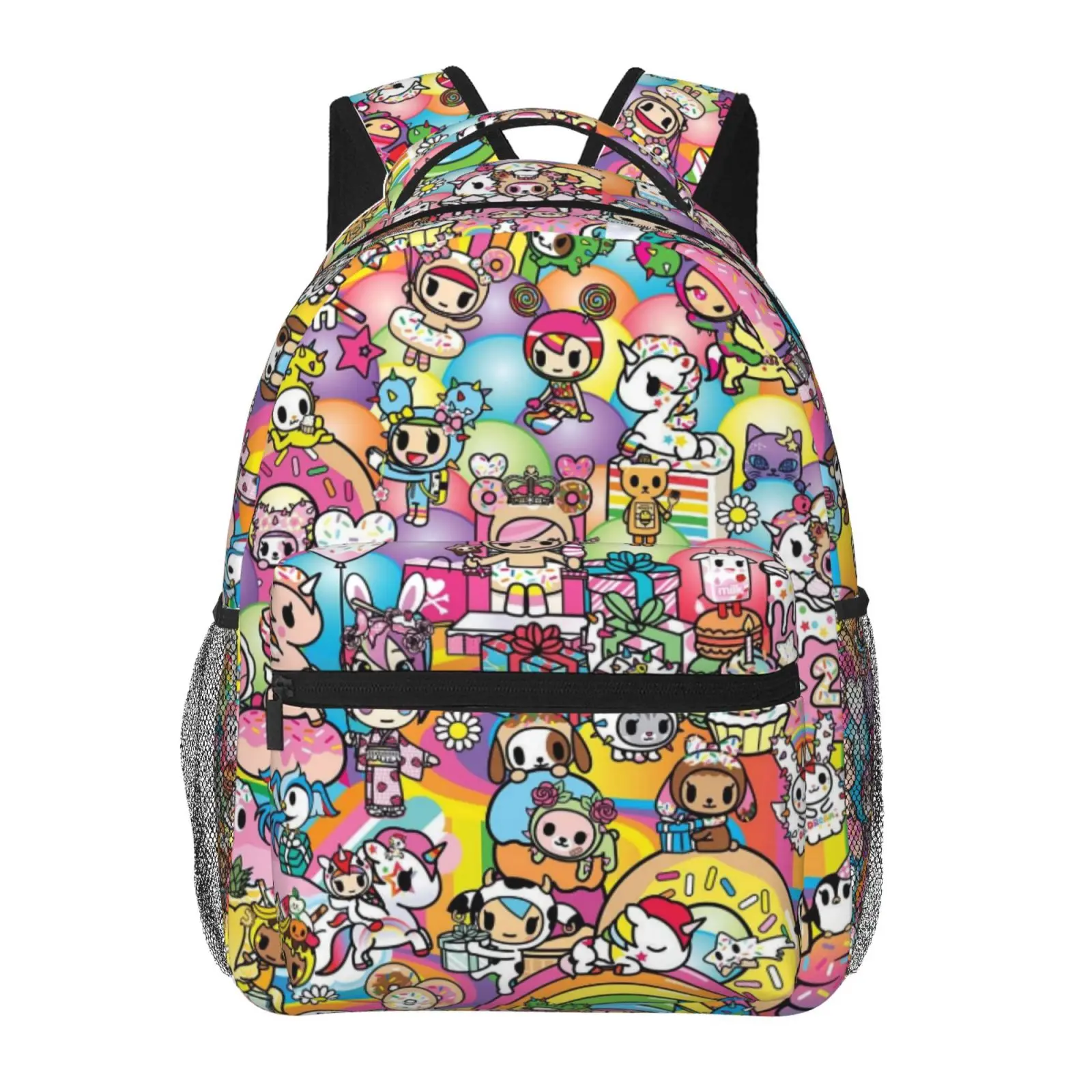 Large Capacity Cartoon  Tokidoki1 Backpack, Anime Student School bag, boys girls Breathable Adjustable Shoulder Straps School Daypack, Durable Lightweight Book Bag for Daily School Travel Camping Office