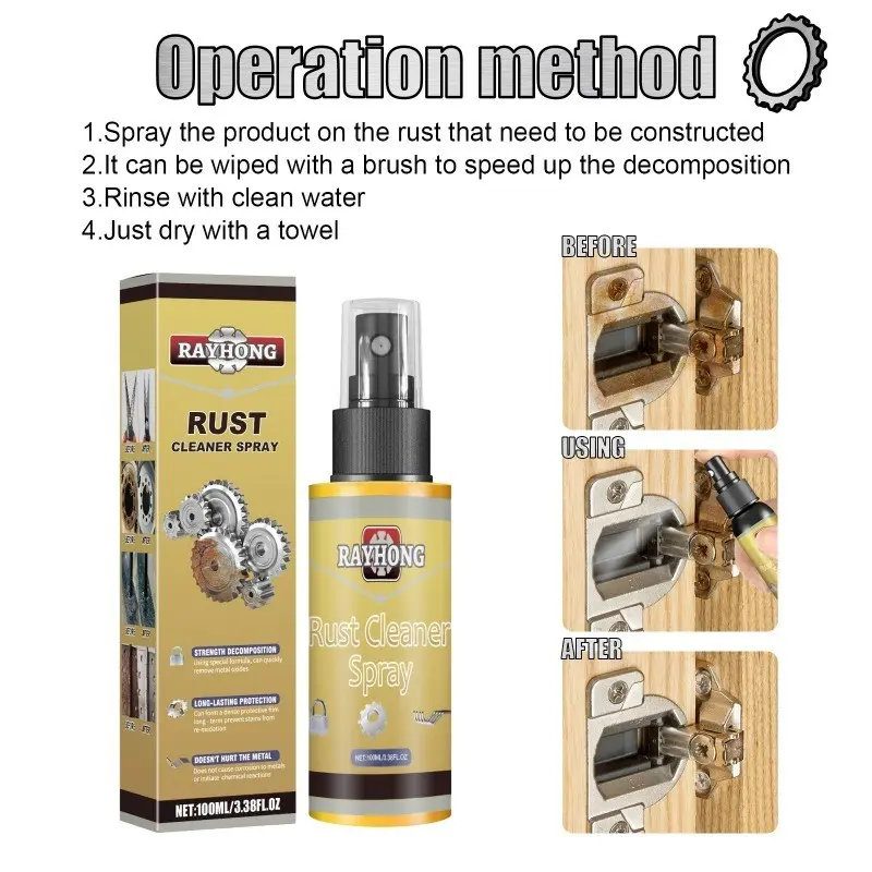 Kitchen Multi-Functional Rust Remover, Stainless Steel Degreaser, Removes Stains and Burn Marks, Effective Rust Removal Agent