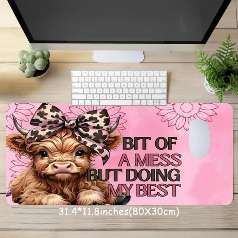 Cute Cow Pattern Mouse Pad, Rectangle Gaming Mouse Pad, Non-slip Mousepad, Universal Mouse Pad, Office Desk Keyboard Mouse Mat for Home Office Desk