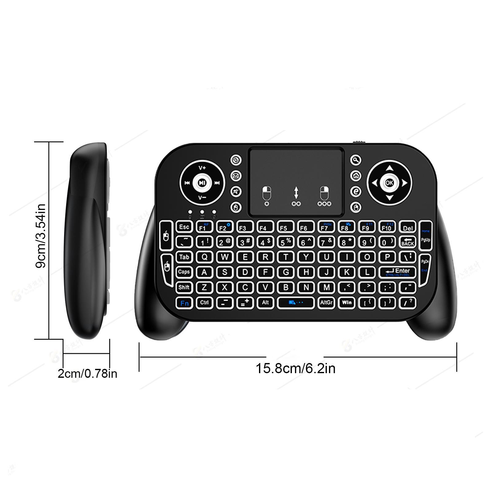 Rechargeable Wireless Keyboard Remote Control, Mini Keyboard Remote Control with Backlight, Dual mode remote, Bluetooth-compatible Keyboard Remote Control for Android TV Box