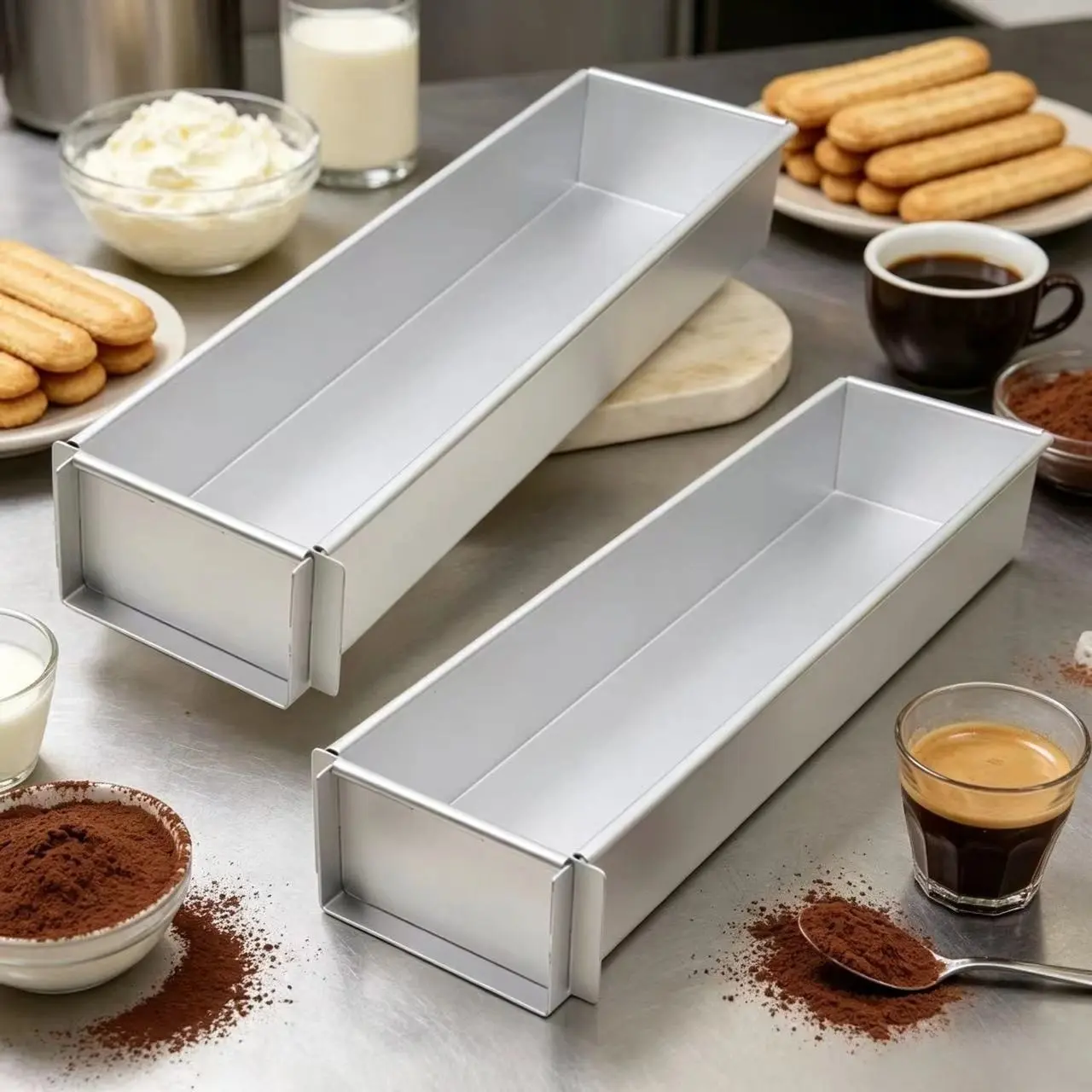 Aluminum Rectangular Cake Mold, Tiramisu Mold, Mousse Baking Tray, Baking Mold with Movable Buckle and Detachable Baffle, High Quality Bakeware, 1pc