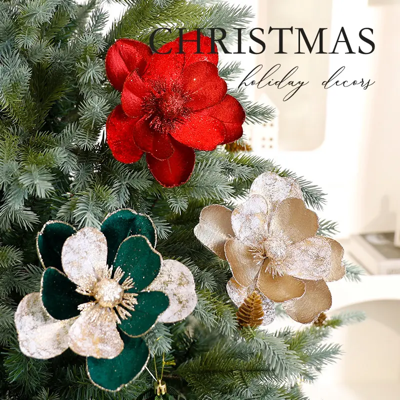 2026 Christmas artificial flowers, dried flowers, festive atmosphere decorations, European-style eternal flower ornaments, Christmastree decorations