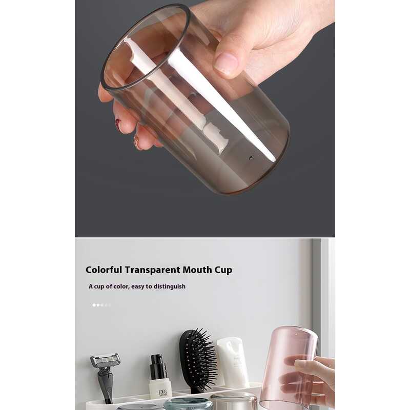 Ecoco Creative Toothbrush Storage Rack Non Perforated Mouthwash Cup Wall Mounted Toilet Automatic Toothpaste Squeezer