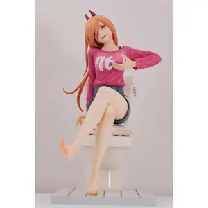 15CM Chainsaw Man Anime Figure - Power Sitting Position PVC Model Toy Collection Decoration Ornaments Gift