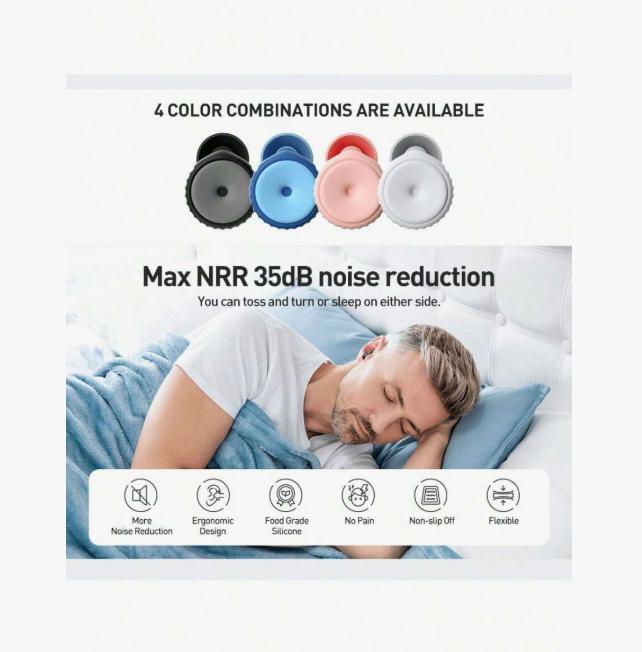 Sleep noise cancelling earplugs, equipped with 2 pairs of replacement earplugs, soft and waterproof, reusable, suitable for home, snoring, work, household essentials, travel essentials, bachelor party gifts, personalized Easter gifts for men and women, te